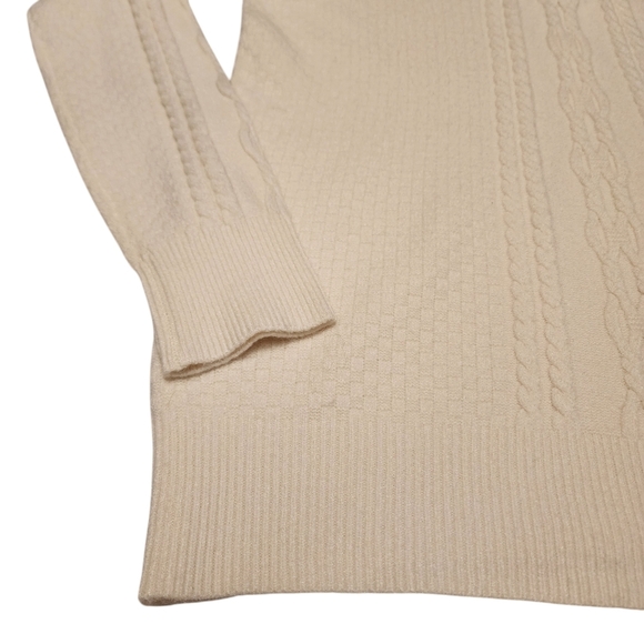 Spring + Mercer Men's Quarter Zip Cream Sweater S - Picture 6 of 11